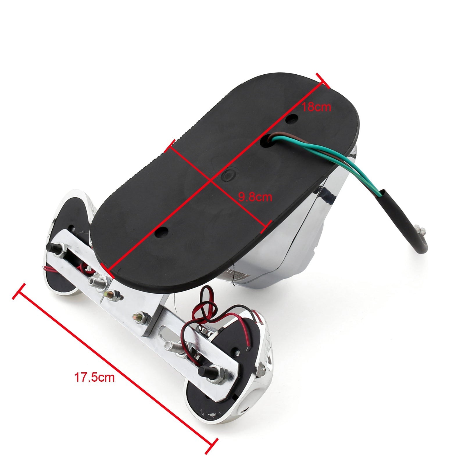 Indicatore di direzione della coda di arresto del freno integrato con teschio per moto cromato per Harley generico