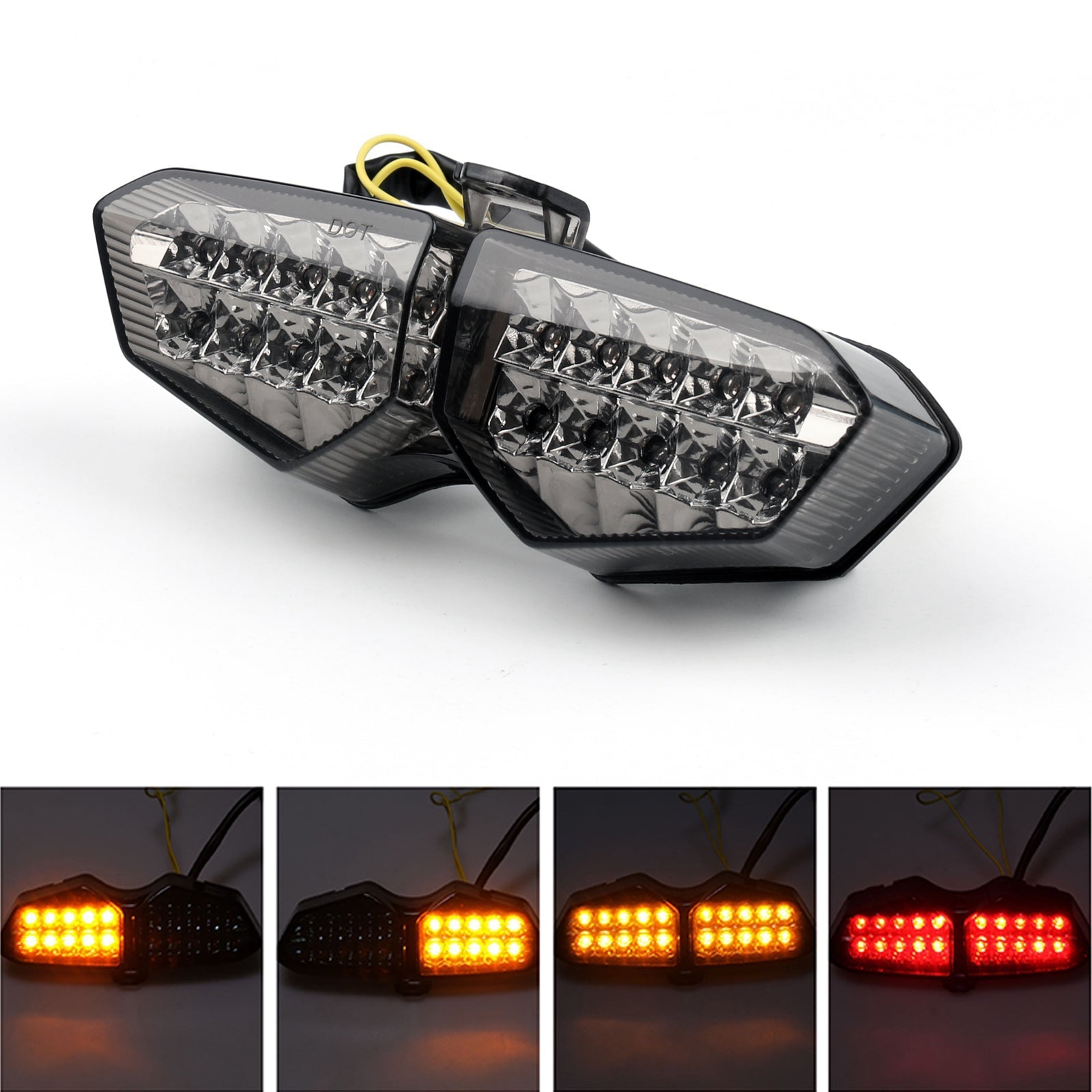Señales de luz trasera LED integradas para Yamaha YZF R6 2003-2005 R6S 06-2008 Genérico