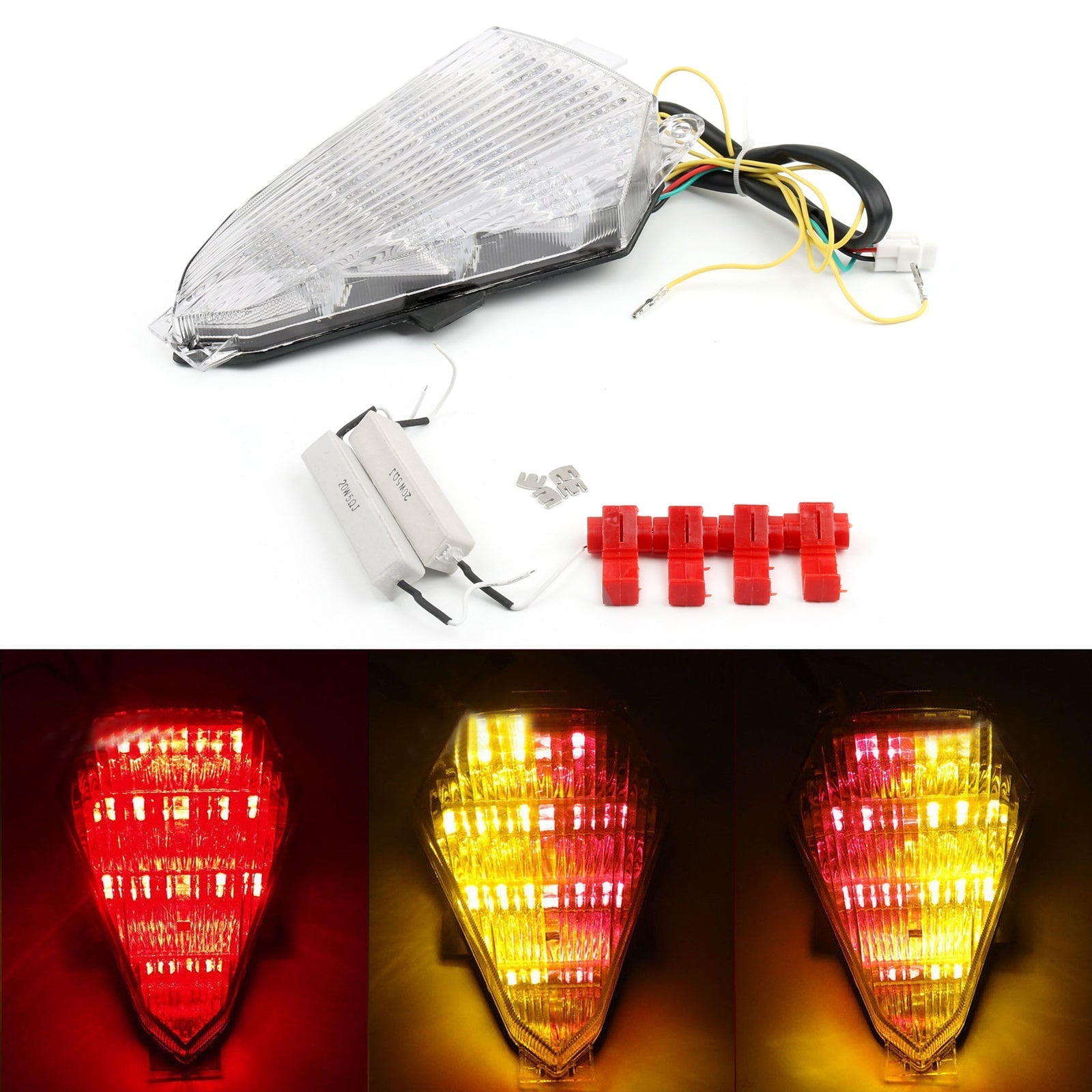 Integrirane LED zadnje LED luči za Yamaha YZF R6 2008-2014 generični dim