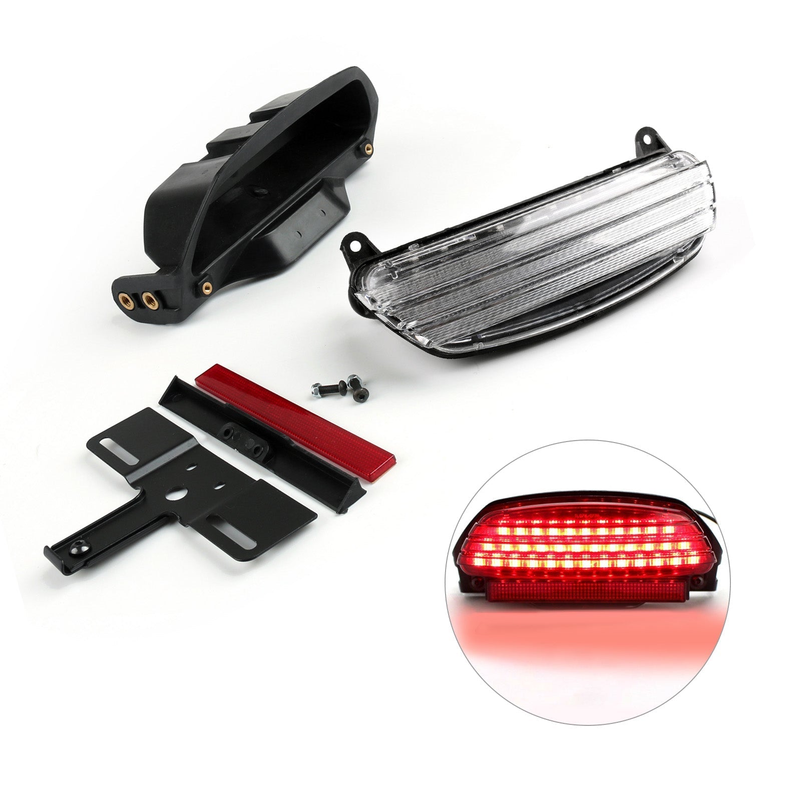 Tri-Bar Fender LED feu arrière + support pour Harley Softail FXST FXSTB FXSTC générique