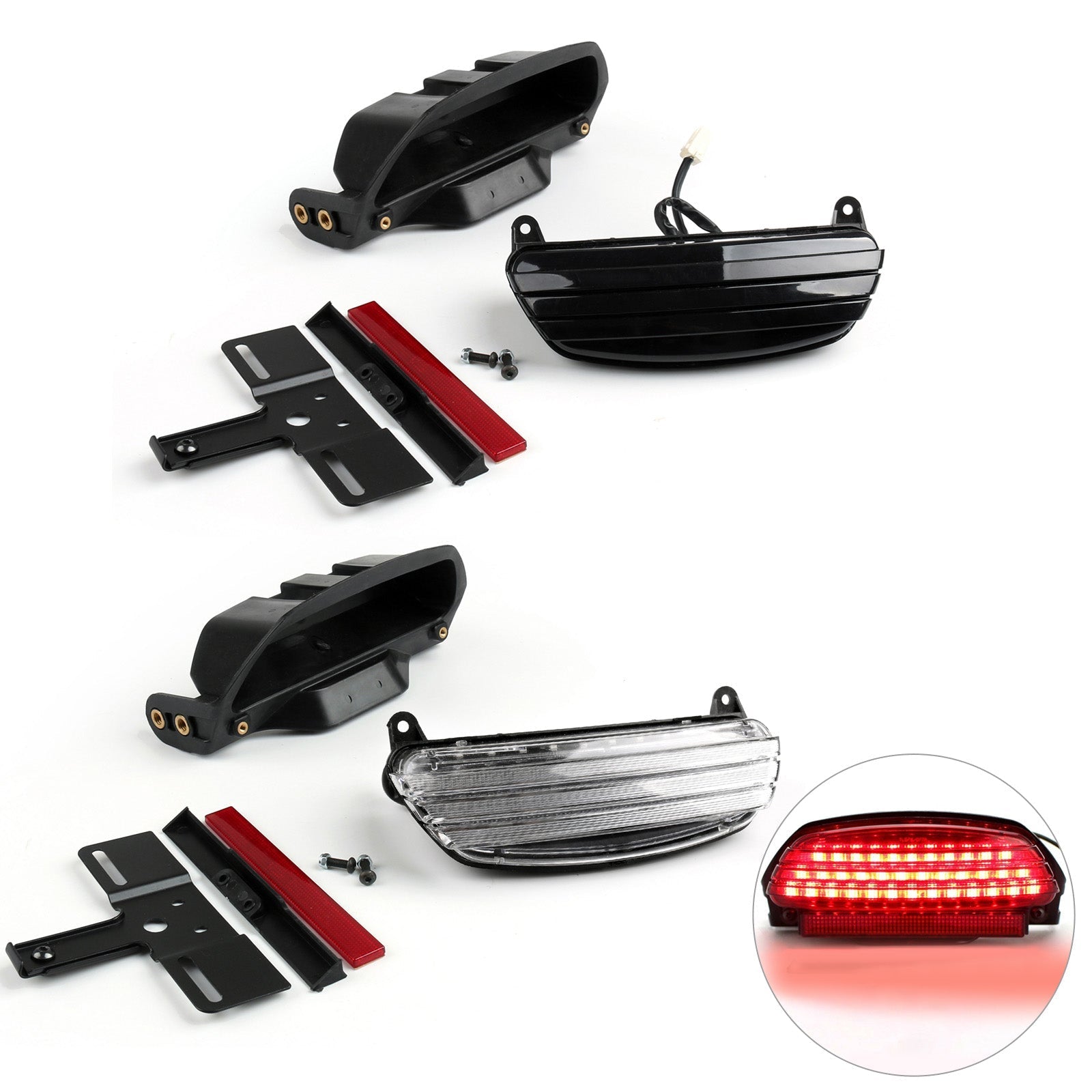 Tri-Bar Fender LED feu arrière + support pour Harley Softail FXST FXSTB FXSTC générique
