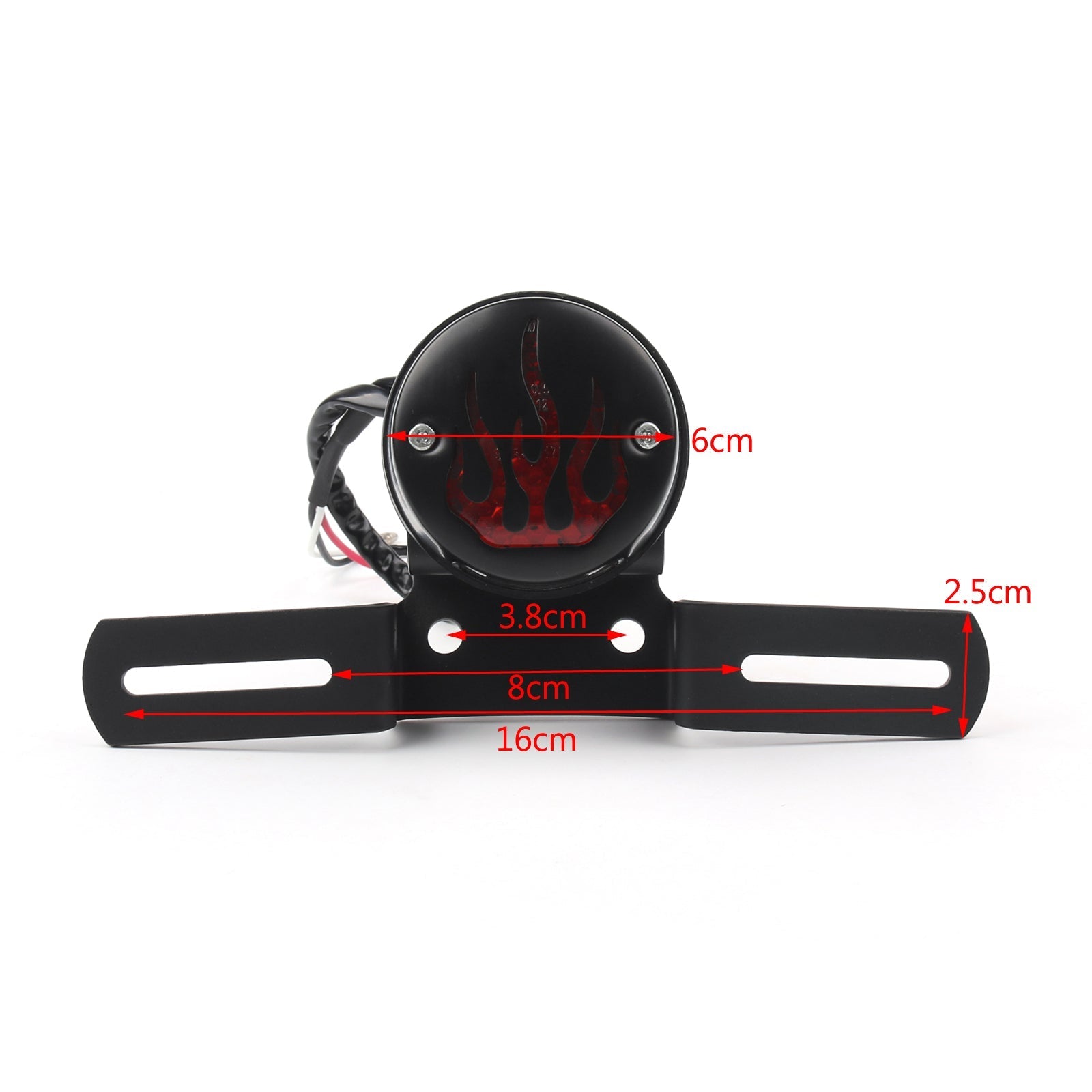 Lumo posteriore Fuoco Fuoco Fiamma posteriore Stop per Harley Cafe Racer Bobber, 2 colori generici