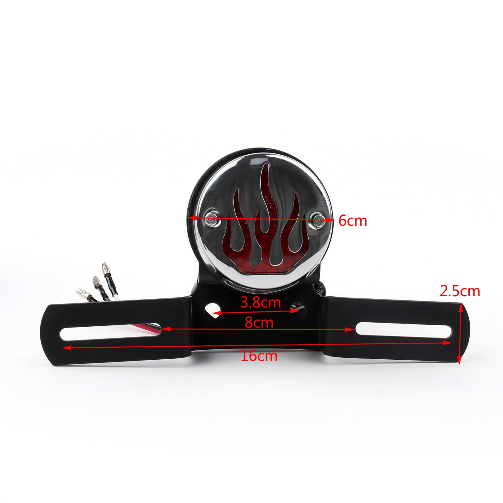 Lumo posteriore Fuoco Fuoco Fiamma posteriore Stop per Harley Cafe Racer Bobber, 2 colori generici