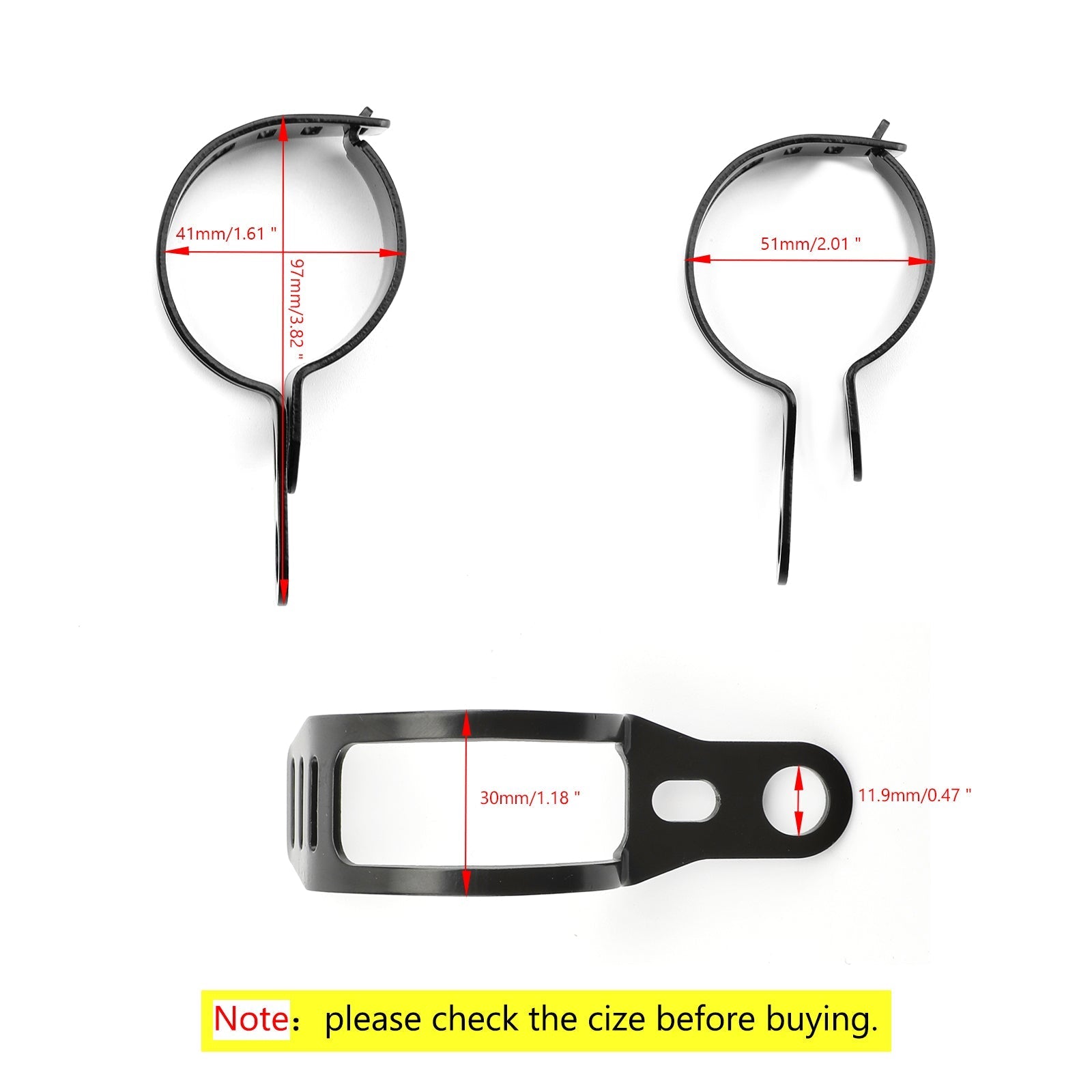 2 uds soporte de señal de giro delantero soporte de abrazadera de barra de horquilla 41-51mm genérico