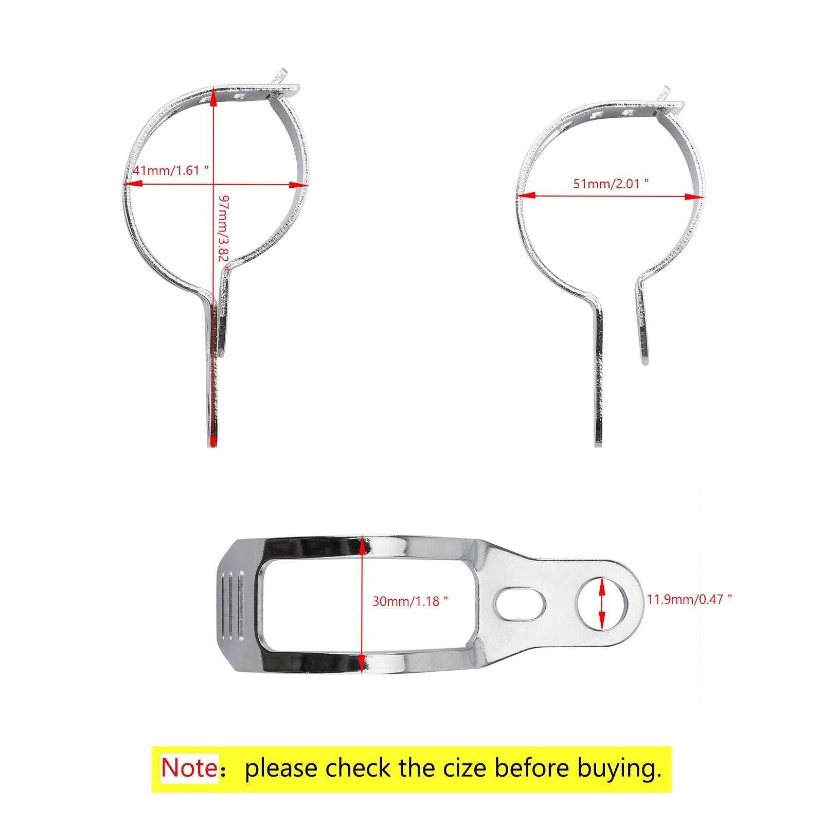 2 uds soporte de señal de giro delantero soporte de abrazadera de barra de horquilla 41-51mm genérico