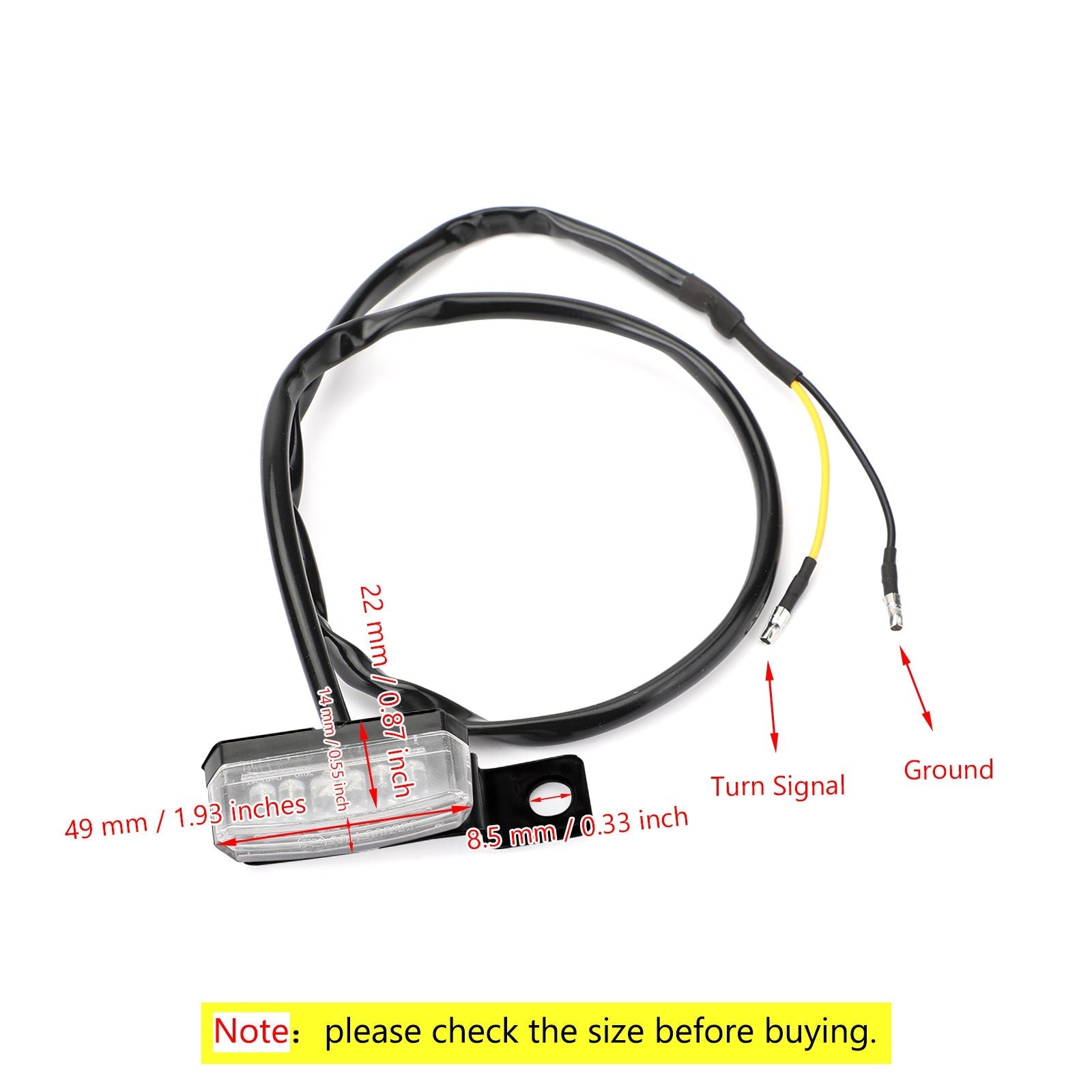 1 par de luces LED de señal de giro delanteras universales genéricas para motocicleta