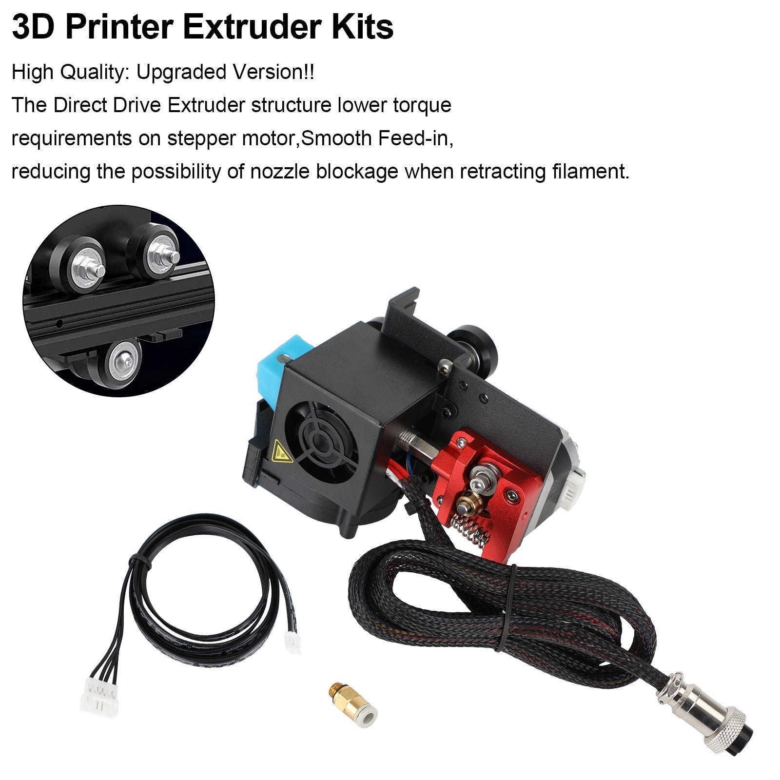 Ventilador de extrusor de turbo de la impresora 3D MK8 Direct Turbo Polea para CR-10 Ender3 12V/24V