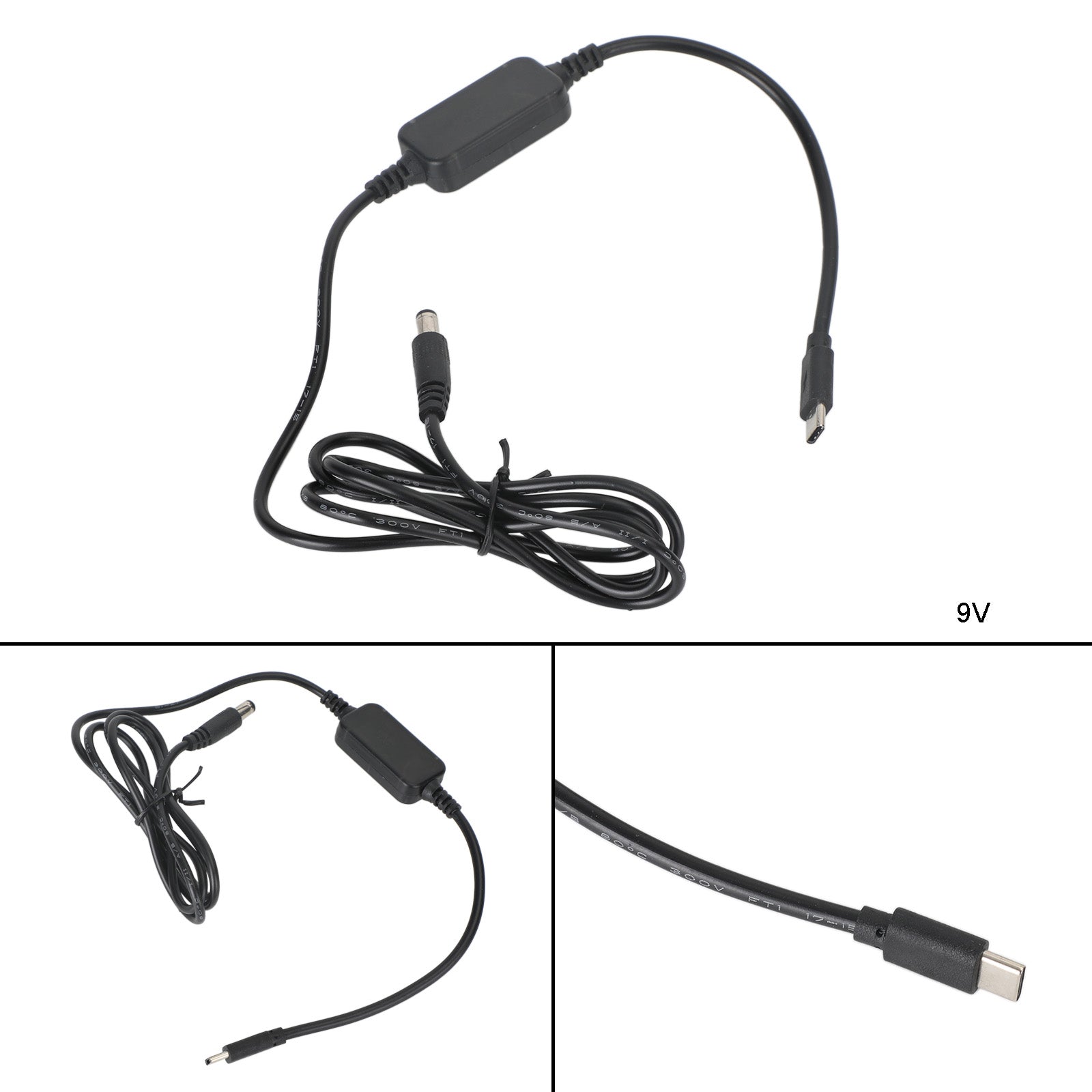 Adattatore USB a 9/12/15 V Volt 5,5 mm * 2,5 mm 1m da 39,37 pollici cavo del caricatore PD