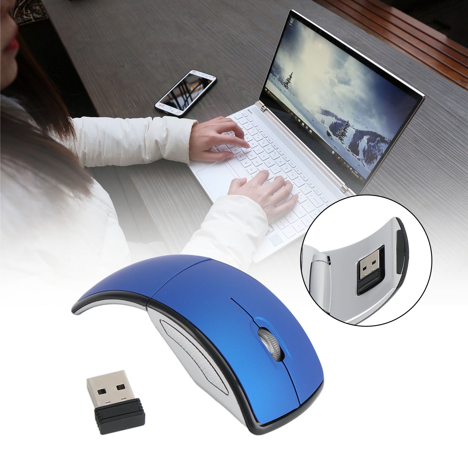 Wireless Arc Touch Touch pieghevole 2,4 GHz ricevitore tattile ottico PC