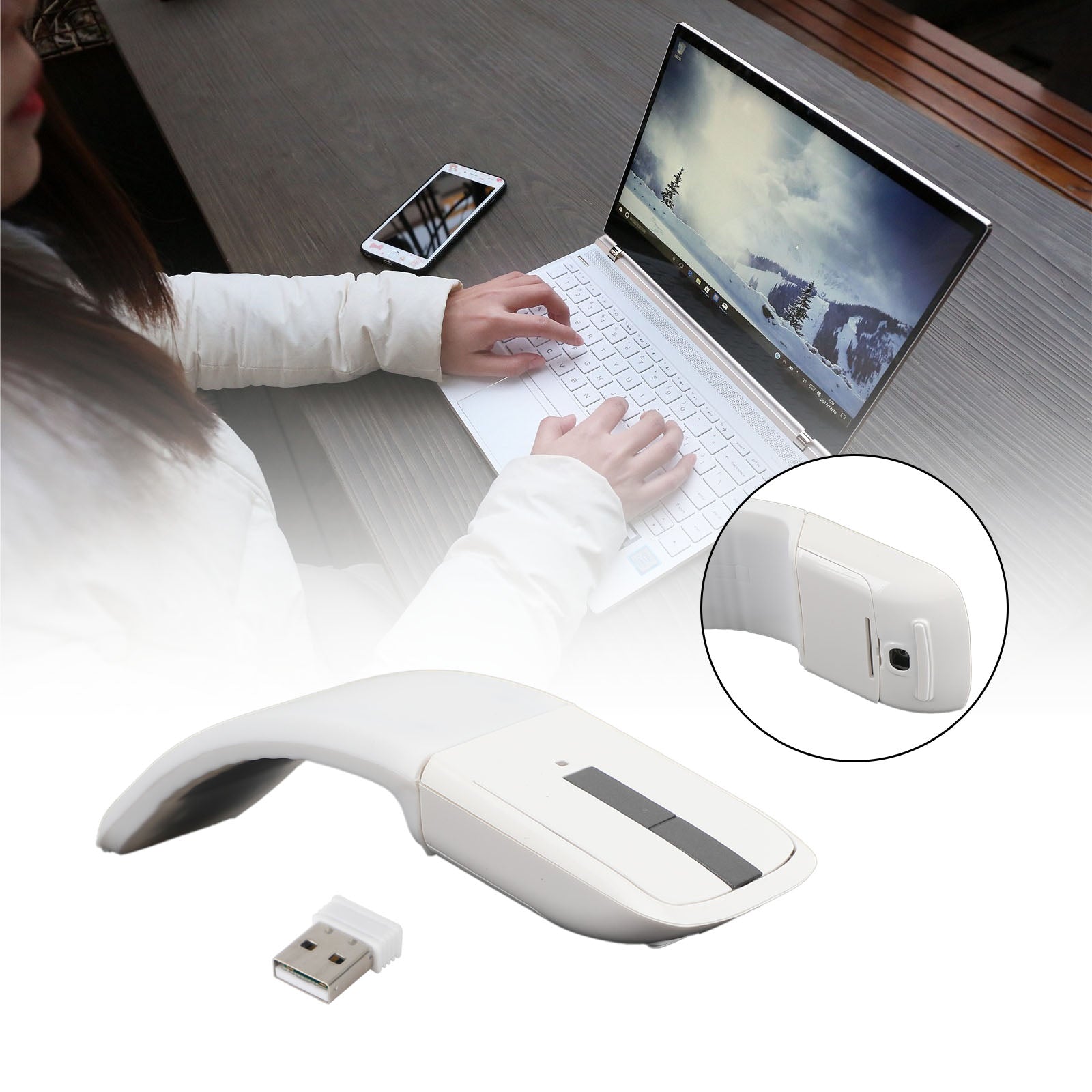 Wireless Arc Touch Touch pieghevole 2,4 GHz ricevitore tattile ottico PC