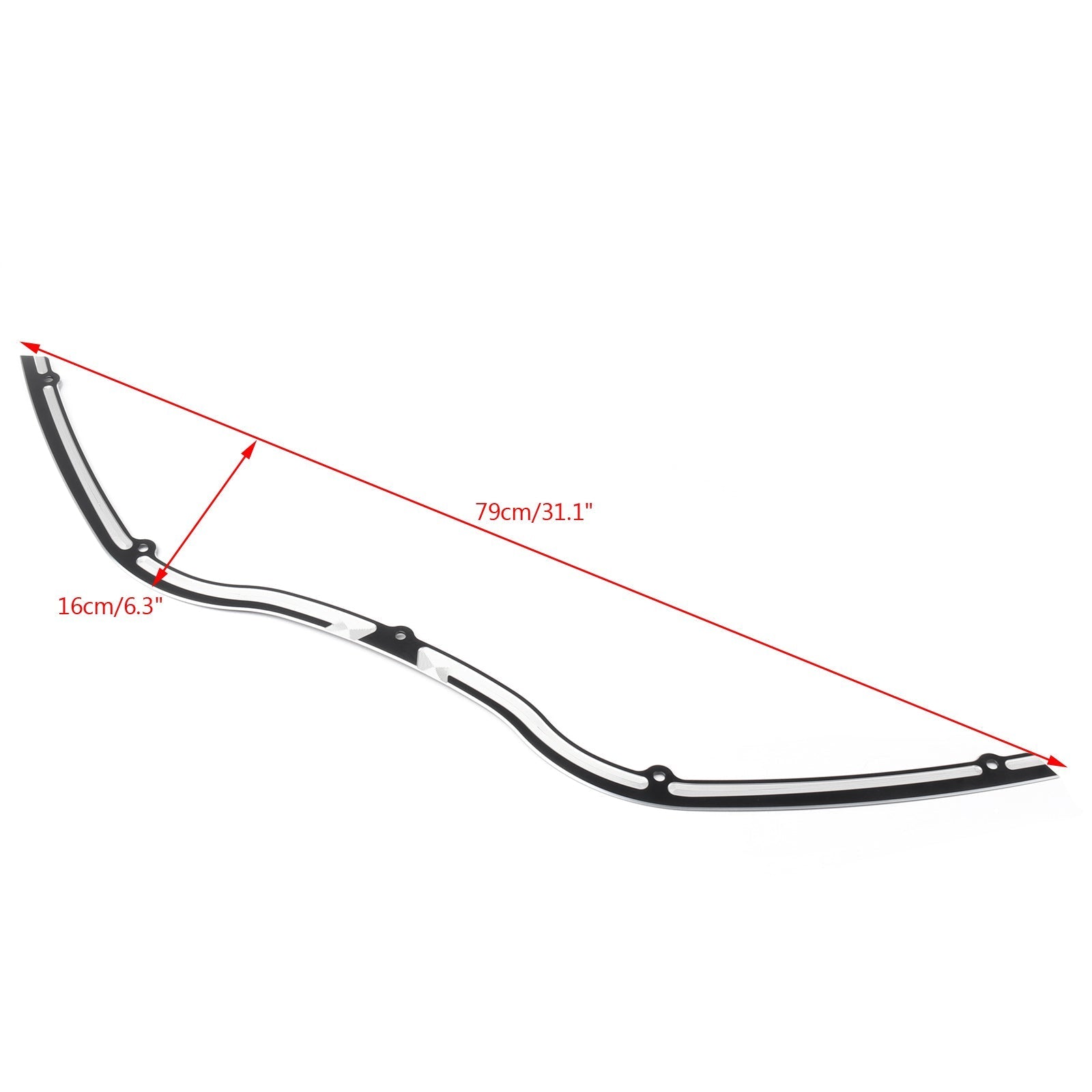 Garniture de pare-brise noire Performance Machine pour Harley (1998-2013) Road Glide FLTR, noir générique