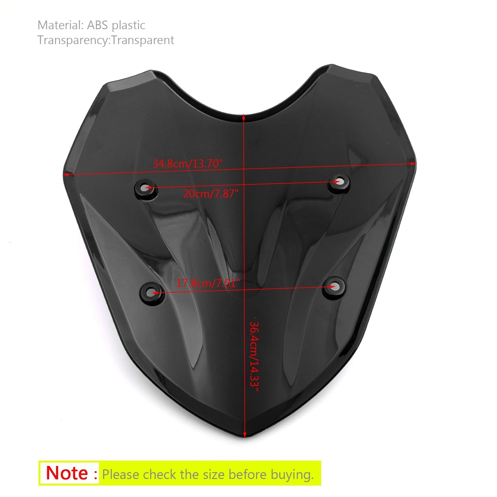 Parabrisas de motocicleta ABS de 1 pieza para BMW S1000XR 2014-2019 genérico