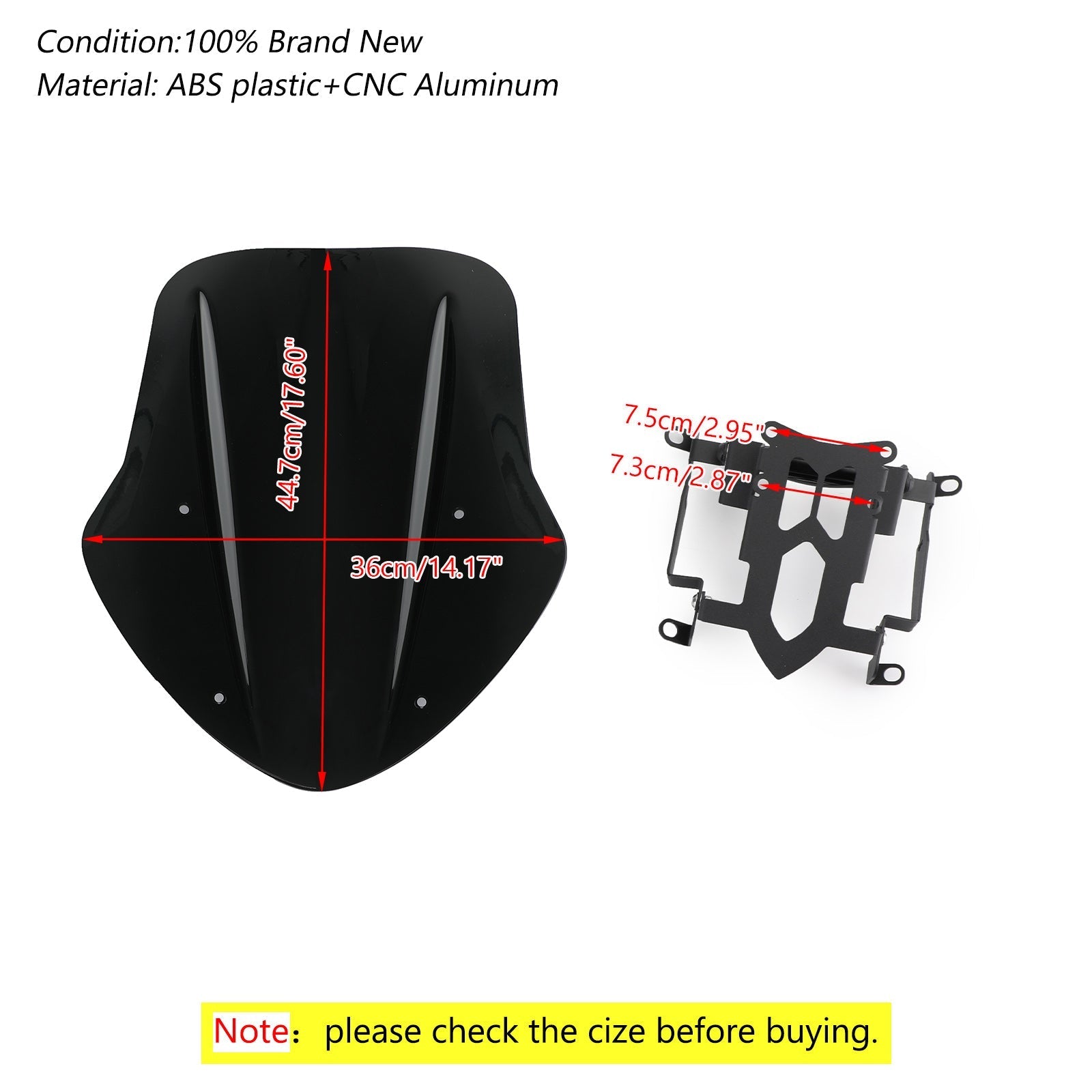 1x bescherming voorruitwinddeflector voor Ducati Diavel 2014-2018 Generiek