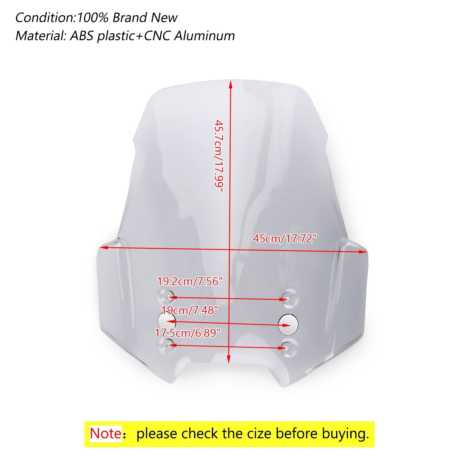 ABS-voorruit voor Kawasaki 2015-18 Versys 650 000 KLE650 KLZ1000 generieke