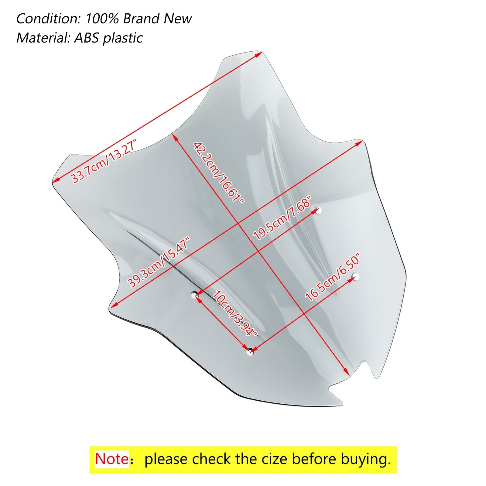1x pare-brise de moto pour Kawasaki Ninja 1000 Z1000SX 2017-2019 générique