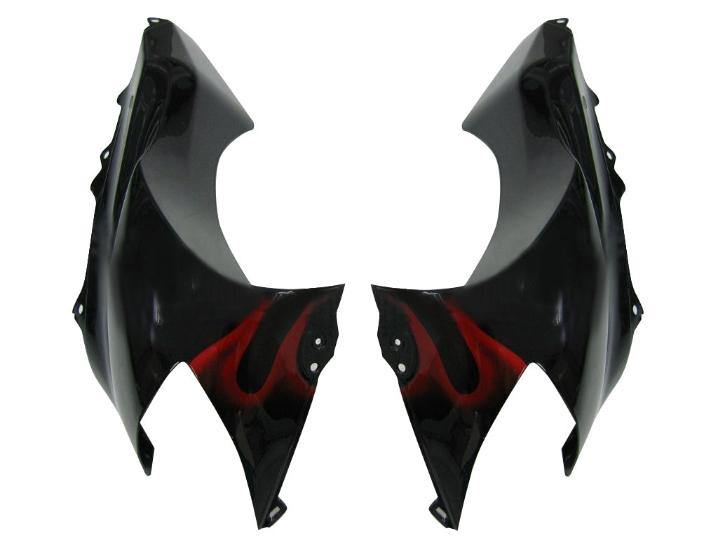 Amotopart Fairing 2004-2005 Kawasaki ZX 10R Black & Red Flame Ninja Generic