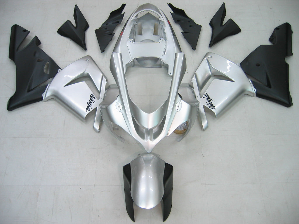 Carenados Amotopart 2004-2005 Kawasaki ZX 10R Plata Negro Ninja Genérico