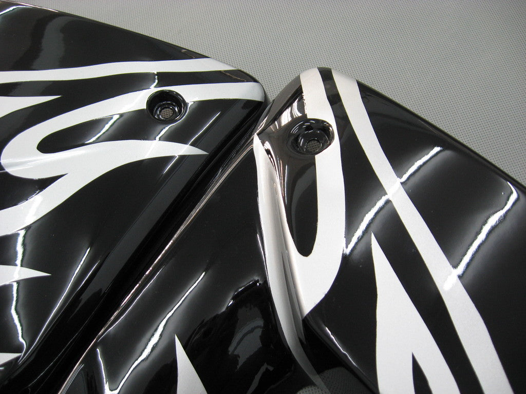Amotopart Fairings 2004-2005 Kawasaki ZX 10R Black & Silver Flame Ninja Generic