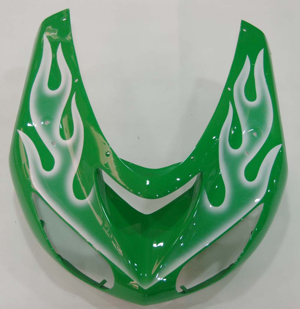 Amotopart Fairings 2006-2007 Kawasaki ZX 10R Green & White Flame Ninja Generic