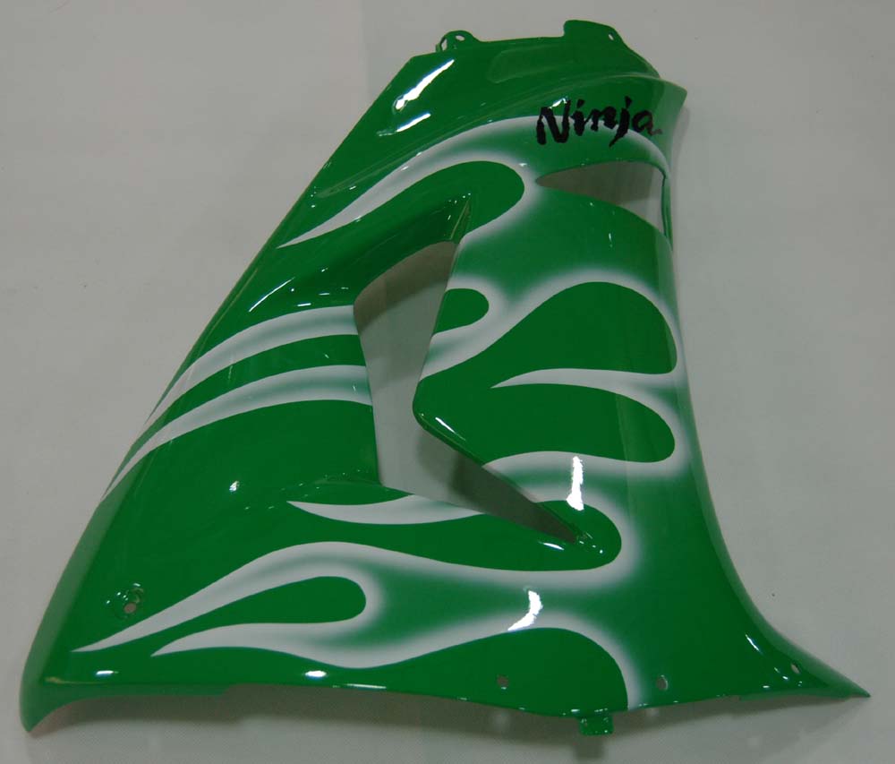 Amotopart stroomlijnkappen 2006-2007 Kawasaki ZX 10R groen-witte vlam Ninja generiek