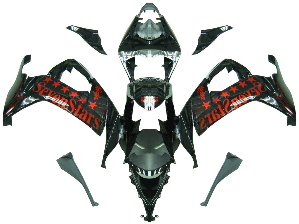 Amotopart Fairings 2008-2010 Kawasaki ZX10R Black Orange SevenStars Generic