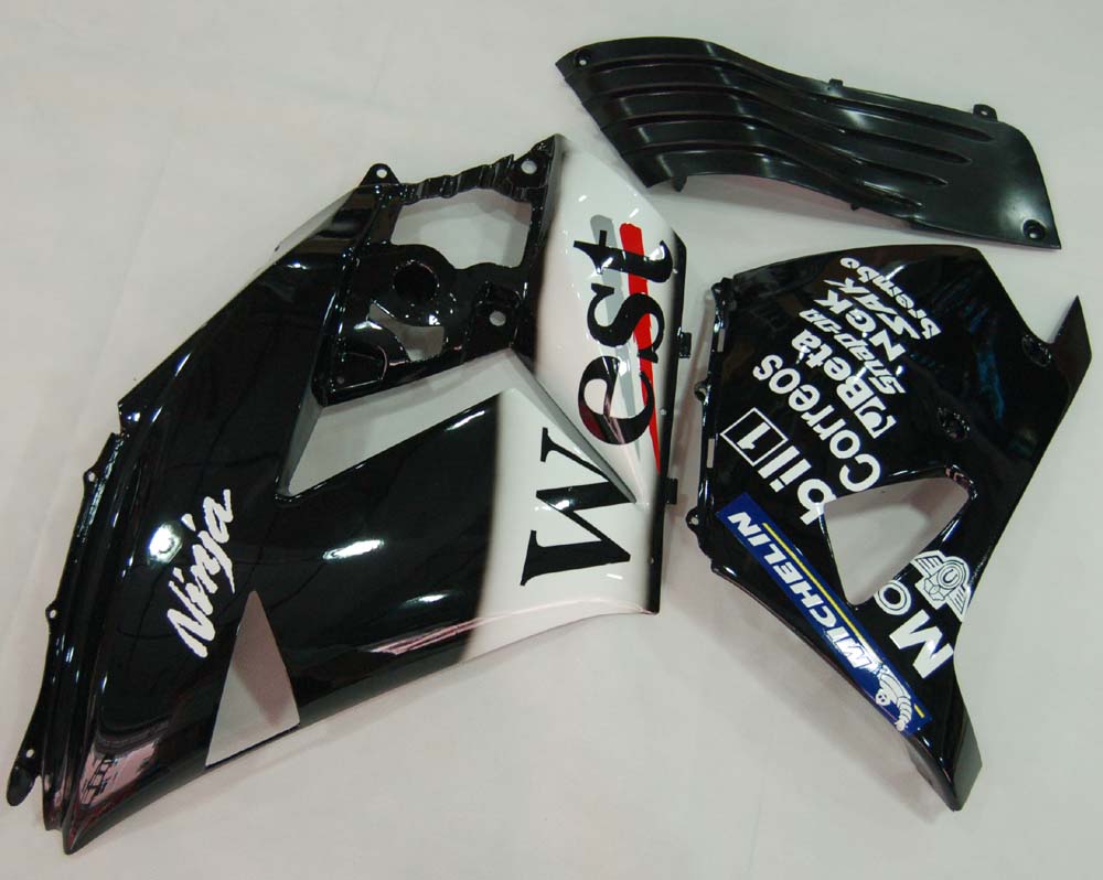 Amotopart Fairings 2006-2011 Kawasaki ZX14R Black White West Ninja Generic