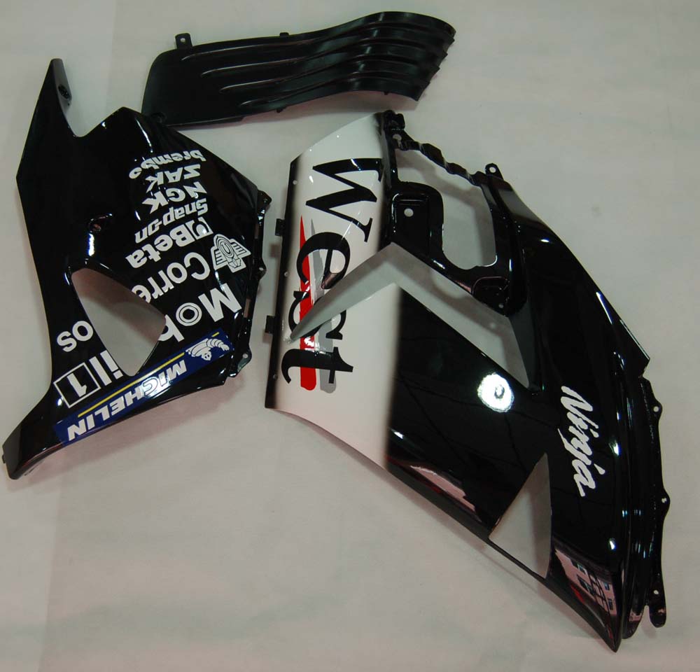Amotopart Fairings 2006-2011 Kawasaki ZX14R Black White West Ninja Generic
