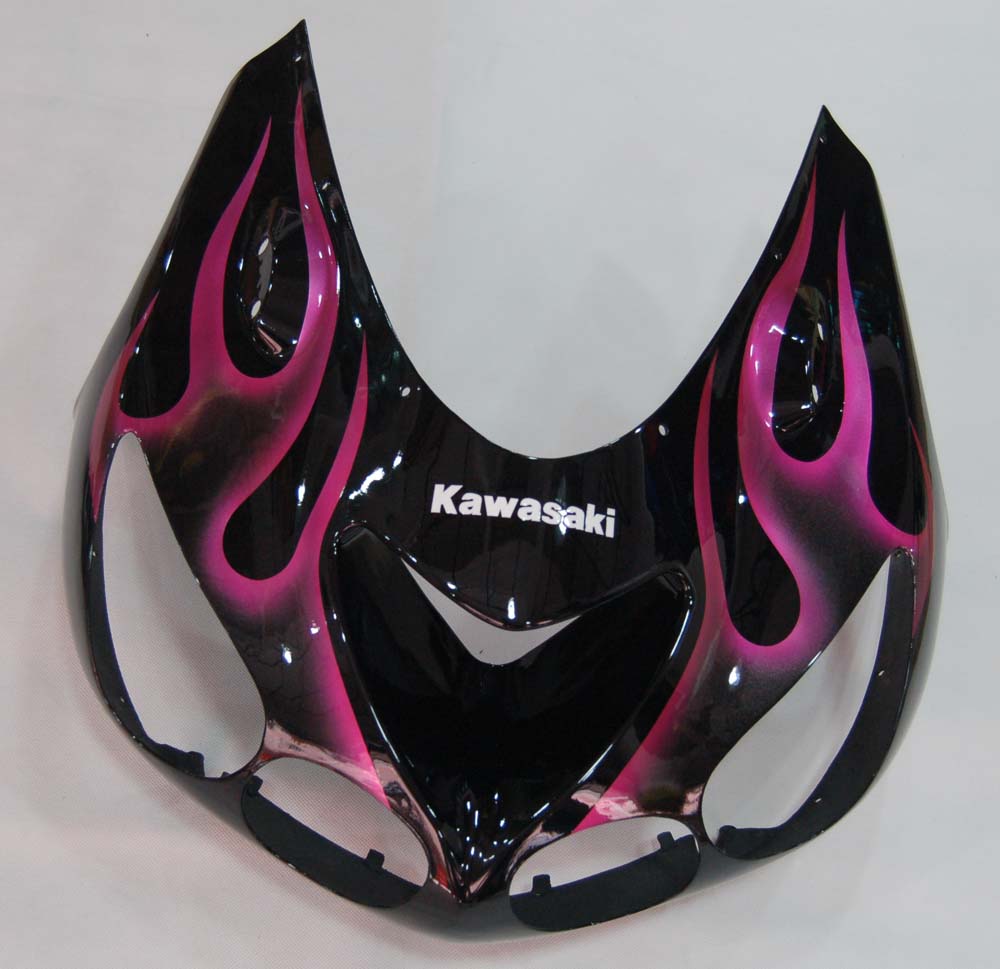 Amotopart Fairings 2006-2011 Kawasaki ZX14R Black & Purple Flame Ninja Generic