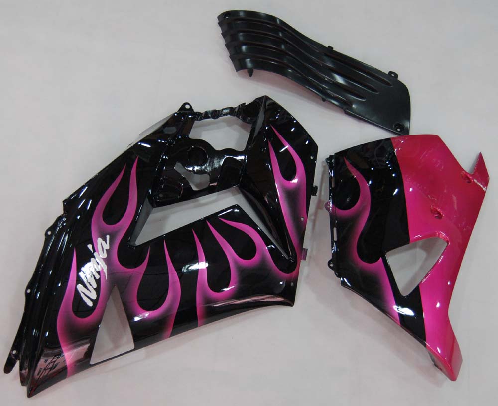 Amotopart Fairings 2006-2011 Kawasaki ZX14R Black & Purple Flame Ninja Generic