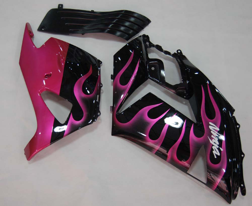 Amotopart Fairings 2006-2011 Kawasaki ZX14R Black & Purple Flame Ninja Generic