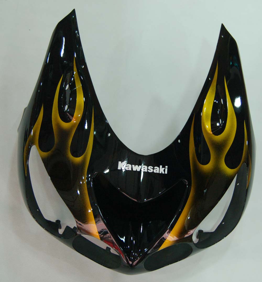 Amotopart Fairings 2006-2011 Kawasaki ZX14R Black & Gold Flame Ninja Generic
