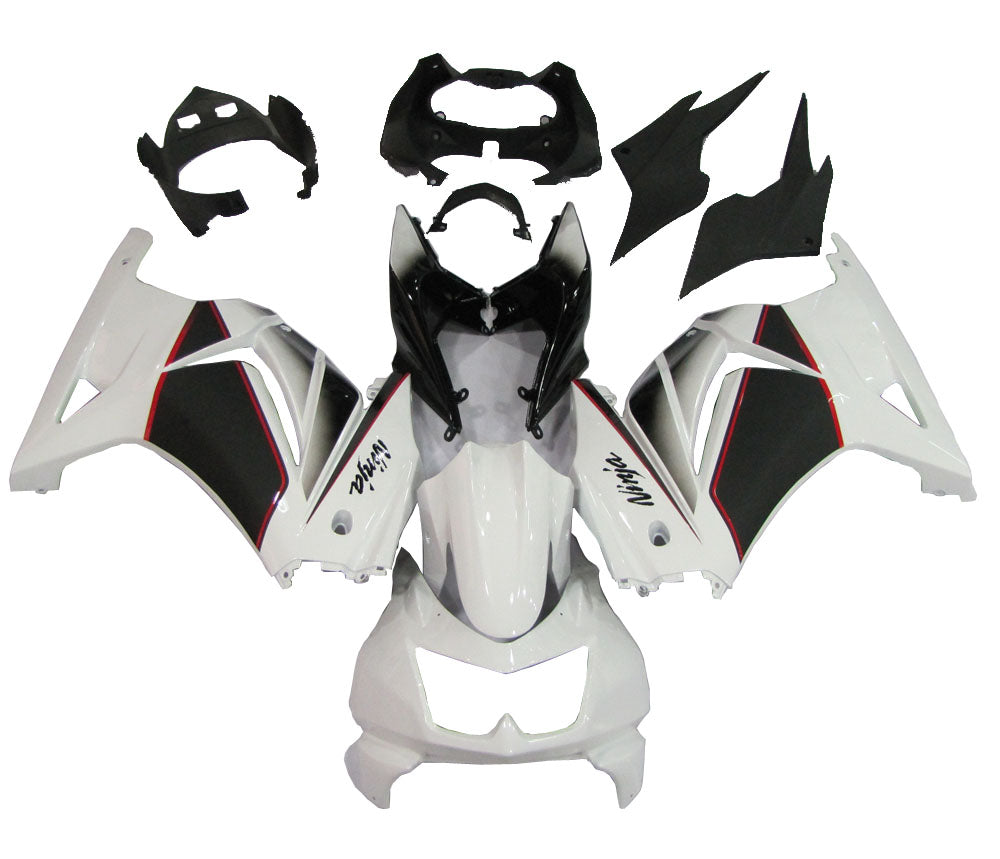 Amotopart Fairings 2008-2012 Kawasaki ZX250R EX250 White Black Ninja ZX250 Generic