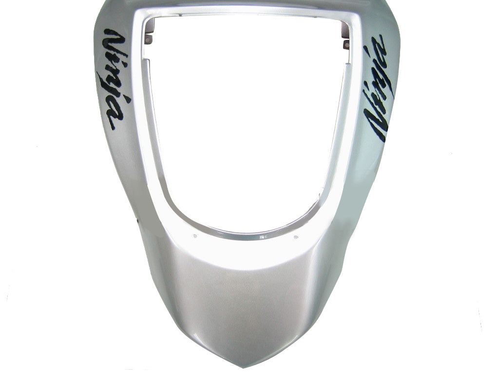 Amotopart Fairings 2003-2004 Kawasaki ZX6R 636 Silver & Red Flame Ninja Generic