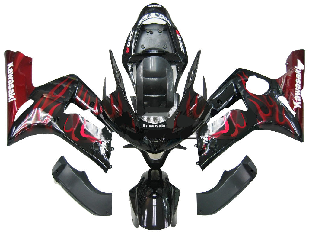 Amotopartin suojat 2003-2004 Kawasaki ZX6R 636 Black & Red Flame ZX6R Generic