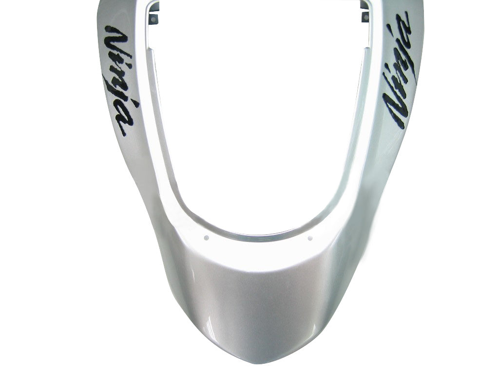 Amotopart Fairings 2003-2004 Kawasaki ZX6R 636 Silver & Blue Flame Ninja Generic