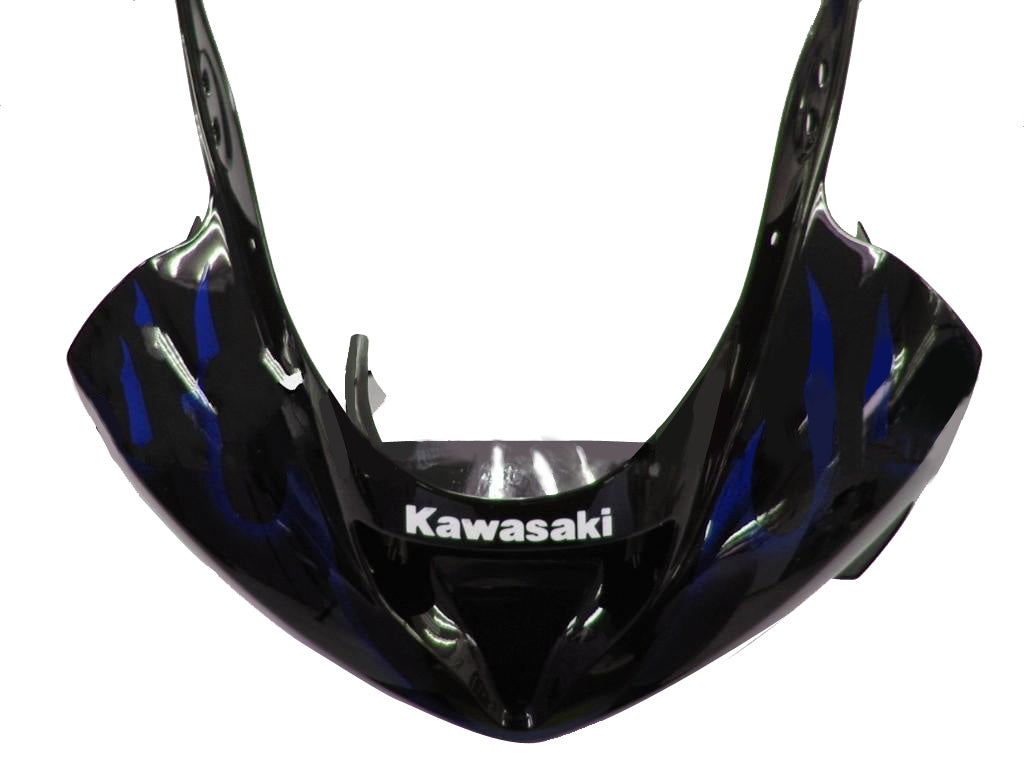 Amotopart Fairings 2003-2004 Kawasaki ZX6R 636 Black & Blue Flame Ninja Generic