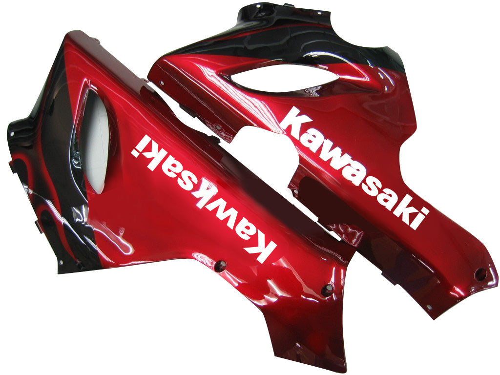 Amotopart Fairings 2005-2006 Kawasaki ZX6R 636 Black & Red Flame Ninja Generic