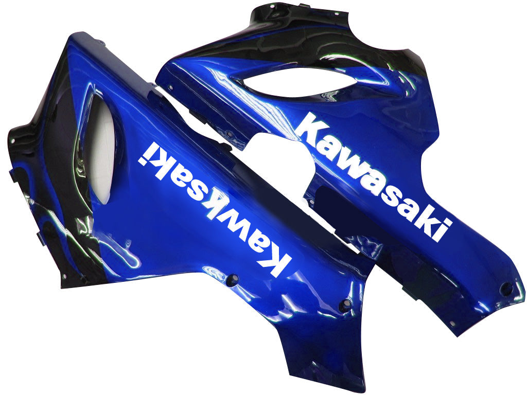 Amotopart Fairings 2005-2006 Kawasaki ZX6R 636 Black & Blue Flame Ninja Generic