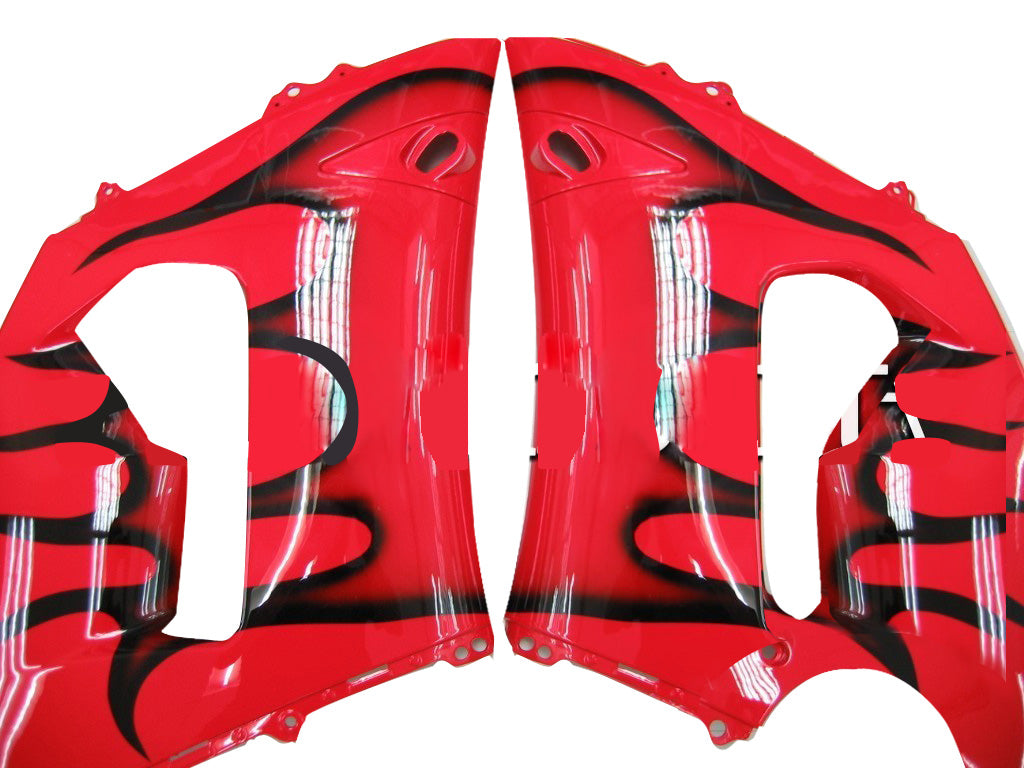Carenados Amotopart 2005-2006 Kawasaki ZX6R 636 Rojo y Negro Flame Ninja Genérico