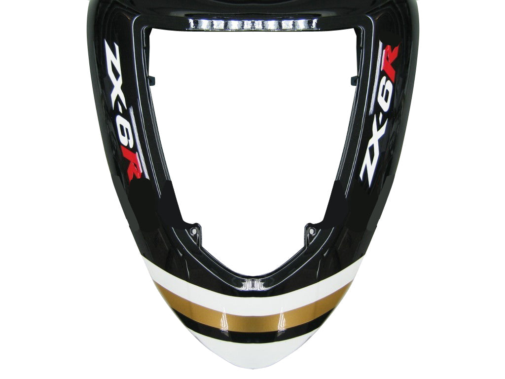 Carénages Amotopart 2005-2006 Kawasaki ZX6R 636 Noir Blanc Lucky Strike Ninja Generic