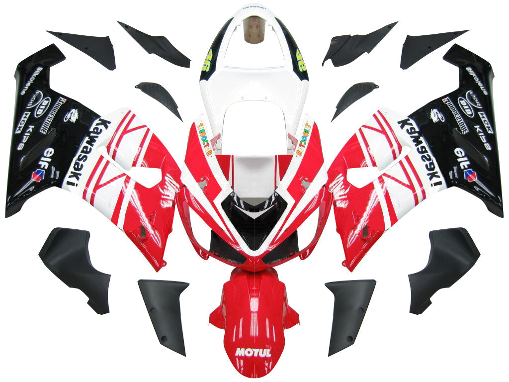 Amotopart Fairings 2005-2006 Kawasaki ZX6R 636 Punainen Valkoinen Musta Ninja Generic