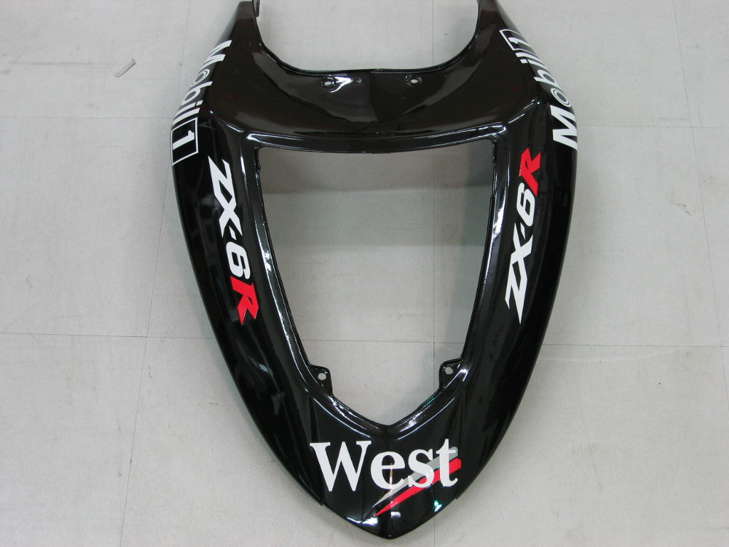 Carene Amotopart 2005-2006 Kawasaki ZX6R 636 Nero Bianco West ZX6R Generico