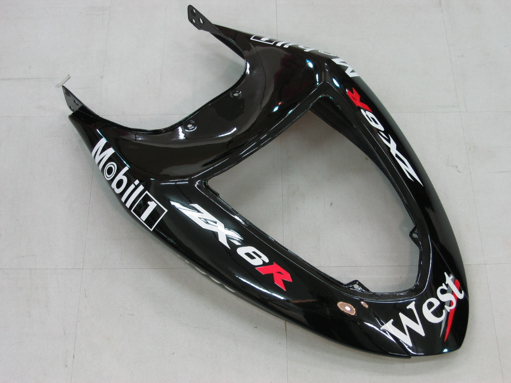 Carene Amotopart 2005-2006 Kawasaki ZX6R 636 Nero Bianco West ZX6R Generico