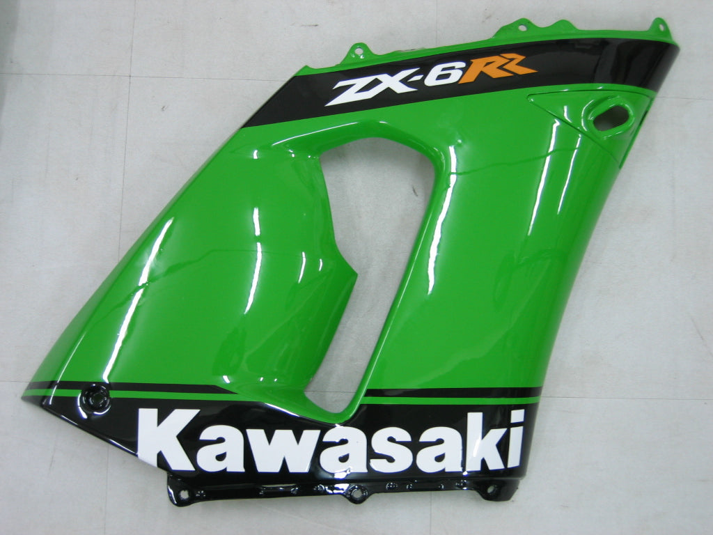 Amotopart Carénages 2005-2006 Kawasaki ZX6R 636 Vert Noir No.14 ZX6R Générique