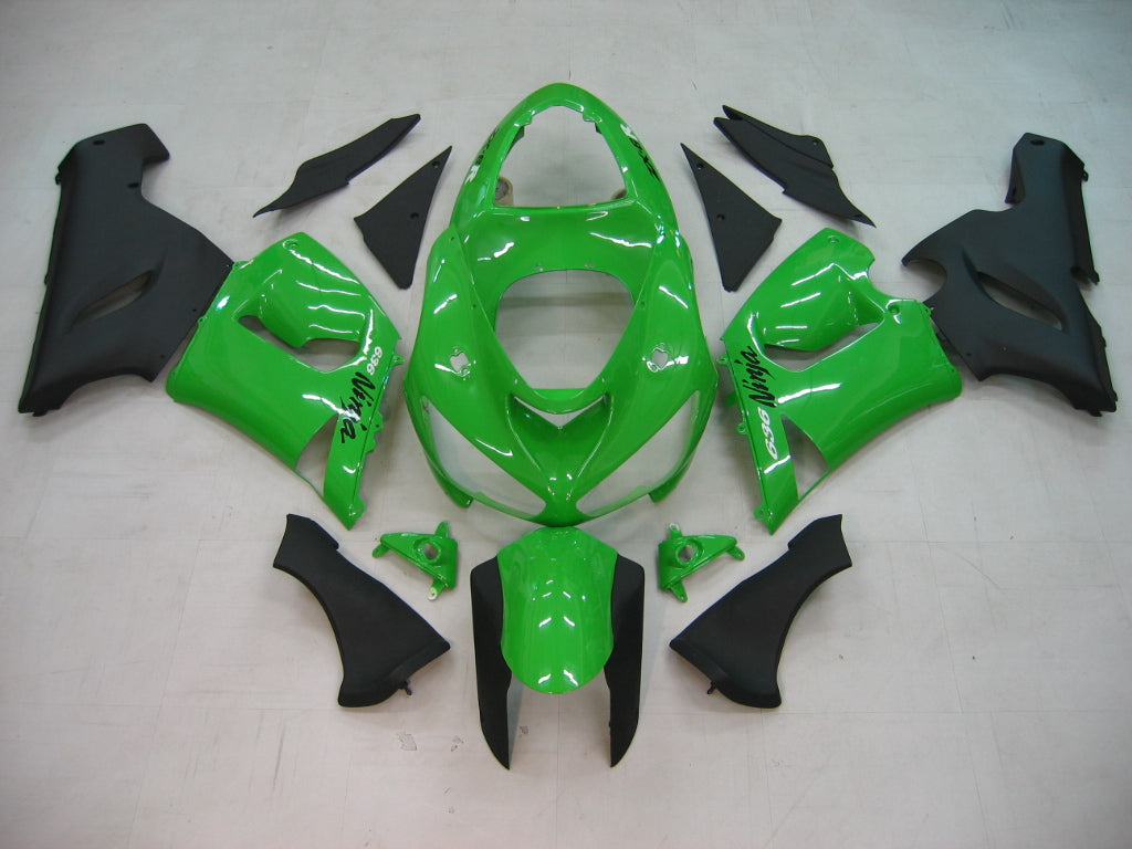 Amotopart Fairings 2005-2006 Kawasaki ZX6R 636 Green Black Ninja Generic