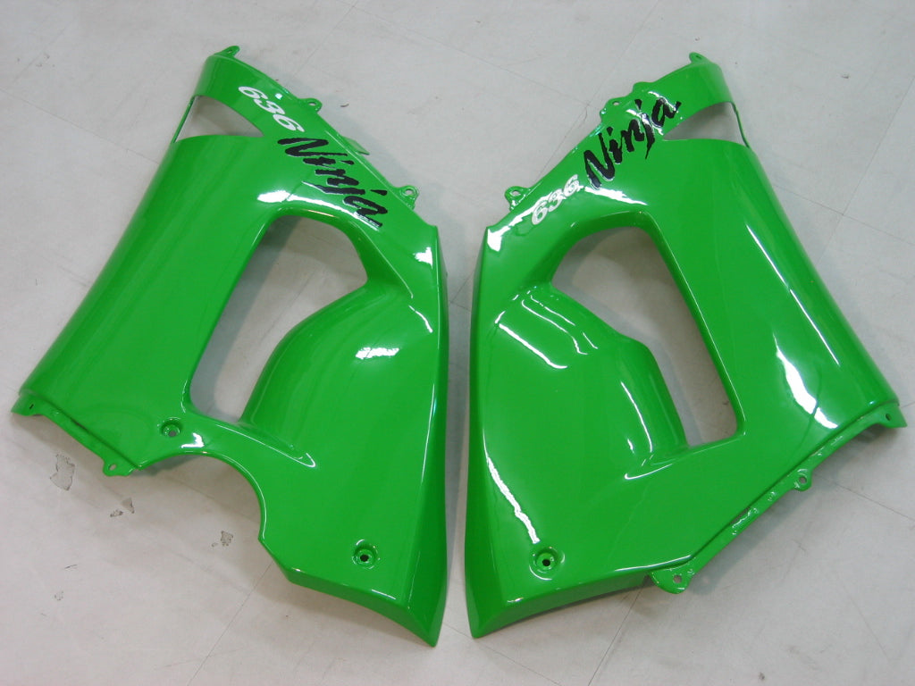 Amotopart Fairings 2005-2006 Kawasaki ZX6R 636 Green Black Ninja Generic