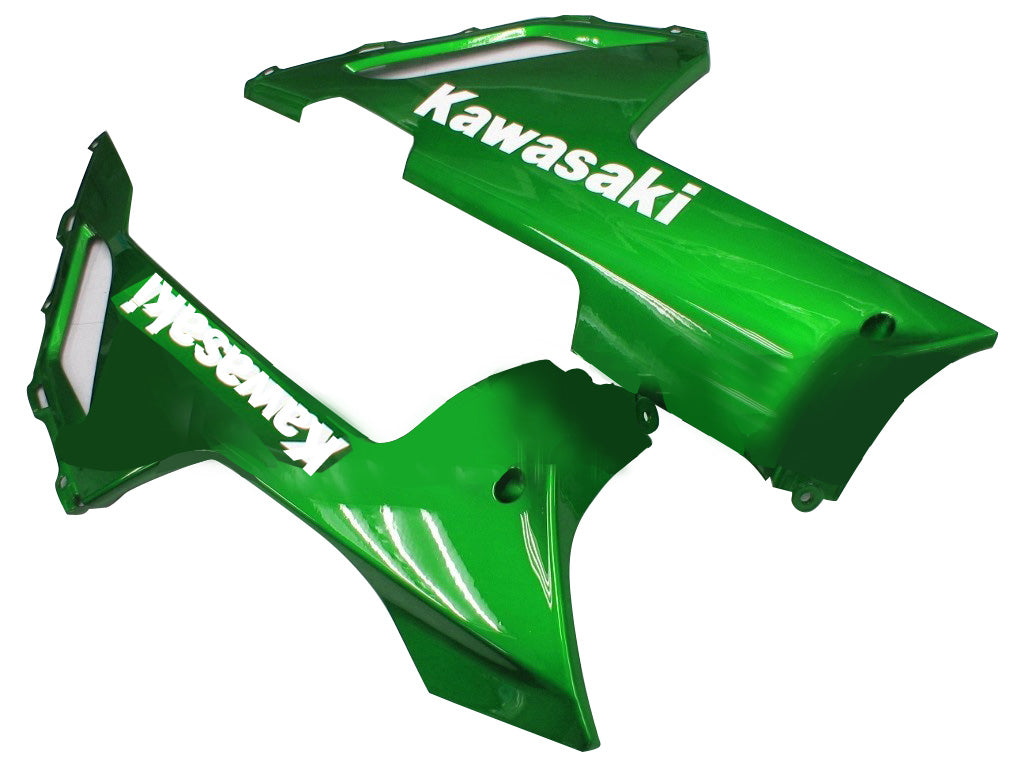Amotopart Fairings 2007-2008 Kawasaki ZX6R ZX636 Black & Green Flame Ninja Generic