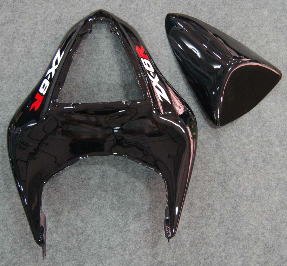 Carenados Amotopart 2007-2008 Kawasaki ZX6R ZX636 Negro y Rojo Flame Ninja Genérico