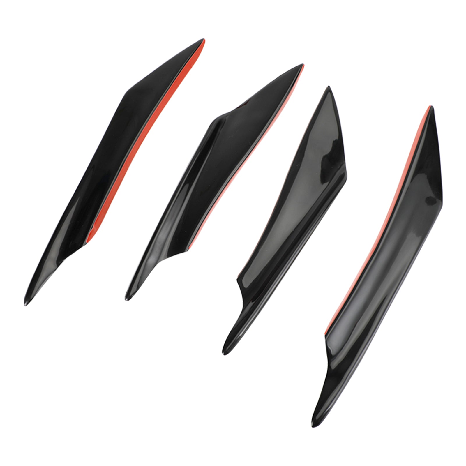 4 szt. Uniwersalne płetwy przedniego zderzaka samochodu Splitter Spoiler Canards Gloss Black