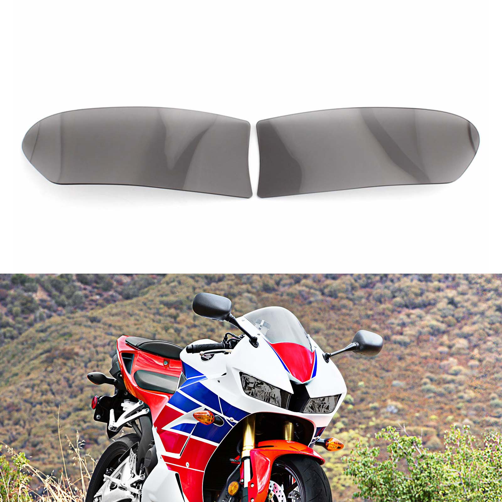 Obiektyw przed przednim reflektorem obiektywu nadaje się do Honda CBR 600 RR 13-18 Generyczny dym